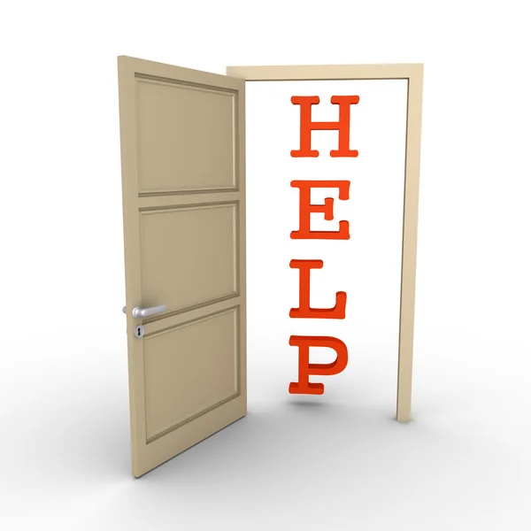 Opened door provides help — Stock Photo, Image