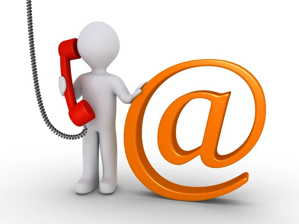 Communiceren met ons via e-mail of telefoon — Stockfoto