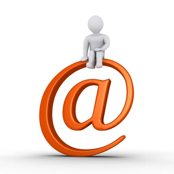 Person and e-mail symbol — Stock Photo, Image