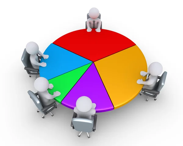 Businessmen around pie chart — Stock Photo, Image