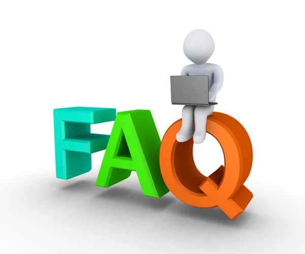 Fornecendo on-line as respostas para FAQ Fotografia De Stock