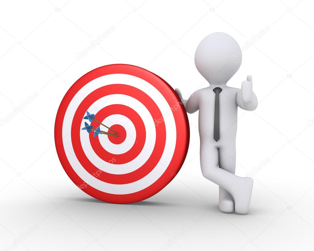 Businessman and target with arrows