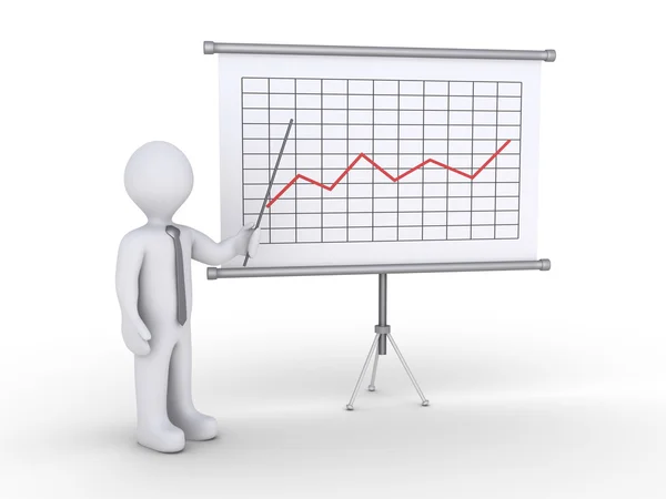 Businessman presenting statistics — Stock Photo, Image