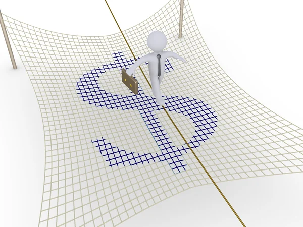 안전 줄 타기에 산책 하는 사업 — 스톡 사진