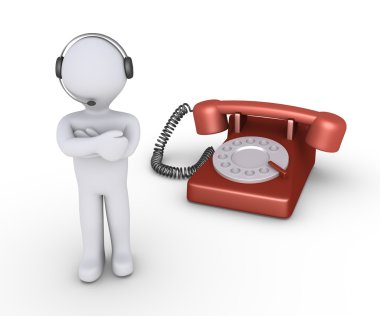 Kulaklık ve telefon operatörü