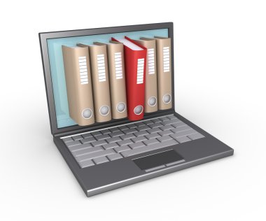 Klasörler arasında dizüstü bilgisayar