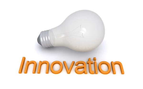 Glödlampa och Innovation word — Stockfoto