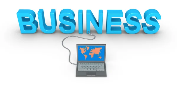 Üzleti szó és laptop — Stock Fotó