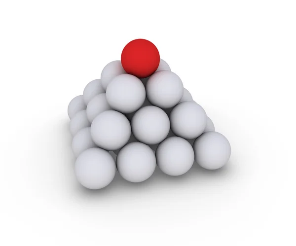 Pyramid of spheres and leader — Stock Photo, Image