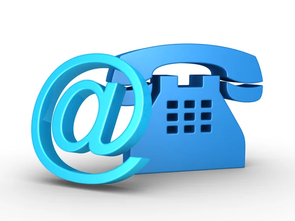 Símbolo telefónico e símbolo de correio electrónico — Fotografia de Stock
