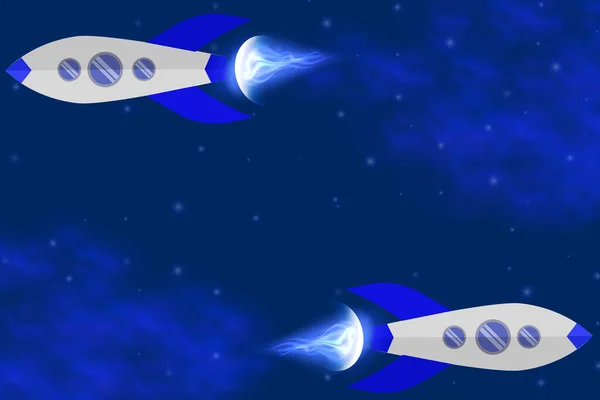 Dark Blue Space Planet Background Illustration Vector Stars Gradient Effect — Stock Vector