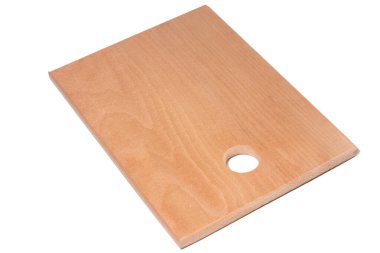 Tahta kesme tahtası beyaz arkaplanda izole edildi.