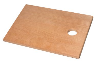 Tahta kesme tahtası beyaz arkaplanda izole edildi.