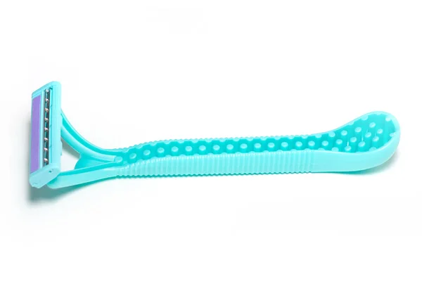 Cyan Disposable Razors Isolated White Background Stock Image