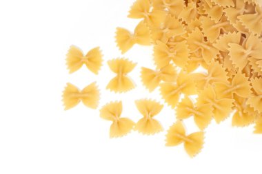 Bir arka plan şekli oluşturan farfalle makarna..