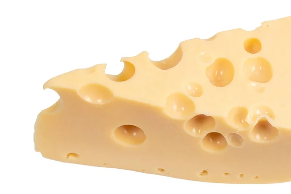 Bucata Brânză Izolată Fundal Alb — Fotografie, imagine de stoc