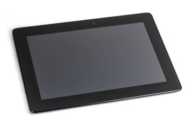 Modern siyah tablet beyaz üzerine izole