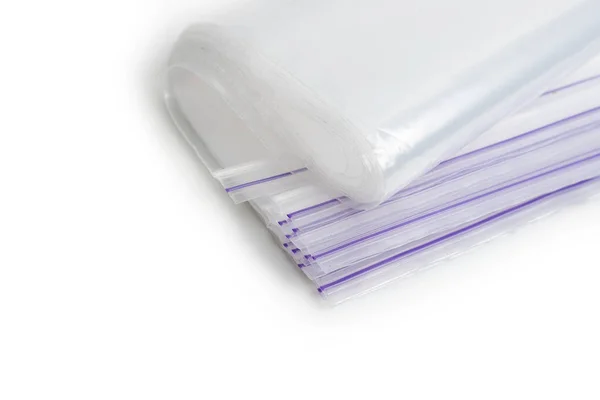 Şeffaf Plastik Paket Beyaz Arkaplan Üzerinde Izole — Stok fotoğraf