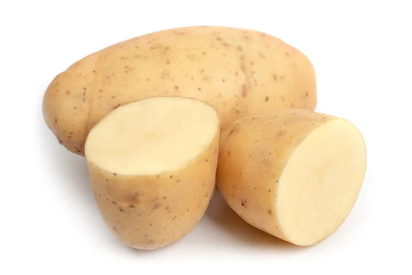 Isolated Potatoes Whole Potatoe Cut Isolated White Background — Stock Photo, Image
