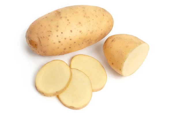 Isolated Potatoes Raw Slice Potato Vegetables Isolated White Background — Stock Photo, Image