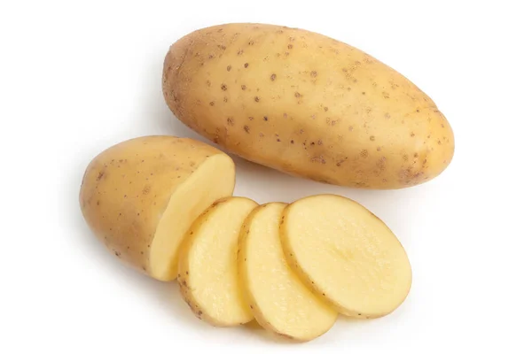 Isolated Potatoes Raw Slice Potato Vegetables Isolated White Background — Stock Photo, Image