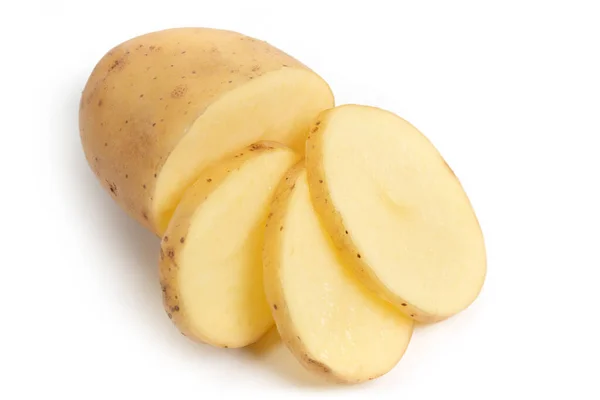 Isolated Potatoes Raw Slice Potato Vegetables Isolated White Background — Stock Photo, Image