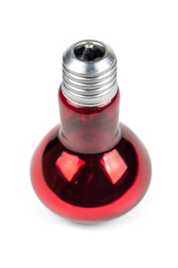 Küvöz kırmızı lambası beyaz arkaplanda izole edildi.