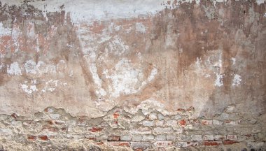 Hasarlı tuğla duvarın dokusu.