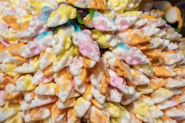 Renkli jöle çubuk şekerler desenli arka plan.