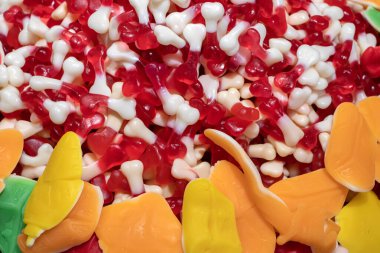 Renkli jöle çubuk şekerler desenli arka plan.