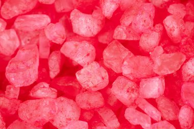 Pembe banyo tuz kristalleri arka plan yakın çekim dokusu.