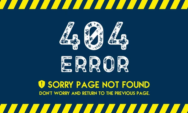 404 error, halaman tidak ditemukan dalam gaya grunge yang terbuat dari cetakan ban vektor offroad. Kehilangan koneksi internet, website di bawah pemeliharaan tipografi kotor hitam pada latar belakang kuning. - Stok Vektor