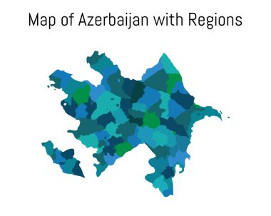 10. bölge Azerbaycan haritası. Azerbaycan Cumhuriyeti vektör haritası