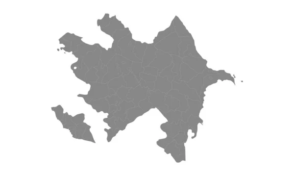 Mappa dell'Azerbaigian con Regioni Eps 10. Mappa vettoriale Repubblica dell'Azerbaigian — Vettoriale Stock