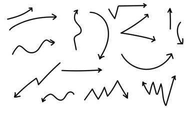 El çizimi ok işareti vektörü. Ok ayarlandı