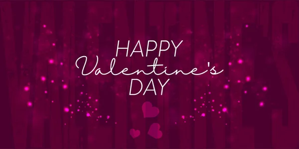 Letras Feliz Día de San Valentín banner. Plantilla de tarjeta de felicitación del día de San Valentín con texto tipográfico feliz día de San Valentín. Ilustración vectorial — Vector de stock