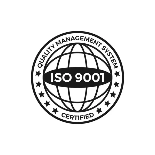Etiqueta Certificada Iso 9001 Ilustración Vectorial Iso 9001 Estándar Certificado — Vector de stock