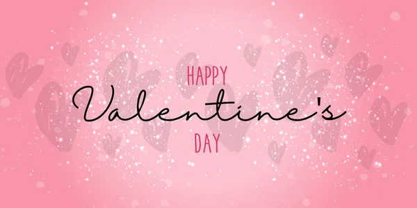 Feliz Día San Valentín Tarjeta Felicitación Romántica Póster Tipografía Con — Vector de stock
