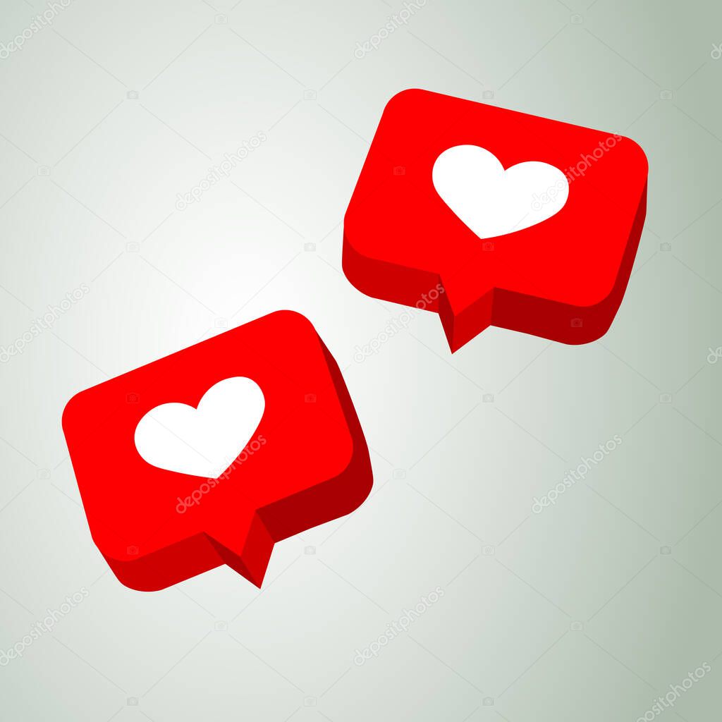 New Counter Notification Icon. Icon 1 like. Heart icon. Social media like. Follower. Vector illustration Vector EPS 10.