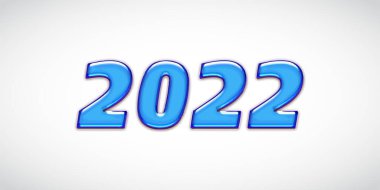 2022 metin tasarım modeli. Mutlu yıllar koleksiyonu ve mutlu tatiller. Beyaz arka planda izole edilmiş koyu tatil etiketli vektör illüstrasyonu. 10 saniye.