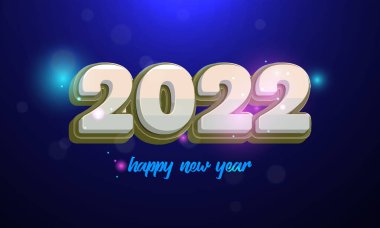 2022 metin tasarım modeli. Mutlu yıllar koleksiyonu ve mutlu tatiller. Beyaz arka planda izole edilmiş koyu tatil etiketli vektör illüstrasyonu. 10 saniye.