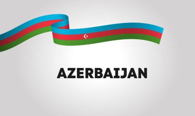 Vector banner design template with flag of Azerbaijan and text on white background.