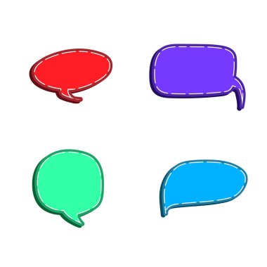 Bir vektör konuşma ve düşünce iletişim baloncukları derlemesi 10