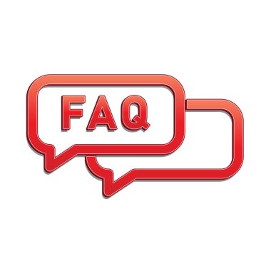 SSS bilgi simgesi. Konuşma baloncuğu sembolü. Gölgeli bir daire çiz. Modern UI web sitesi navigasyonu.