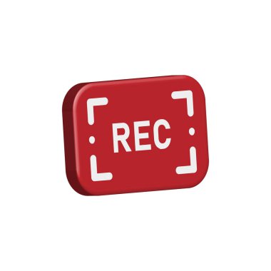 Rekreasyon 3d simgesi. Vektör çizimi. Kamera simgesi vektör illüstrasyonu kaydediliyor