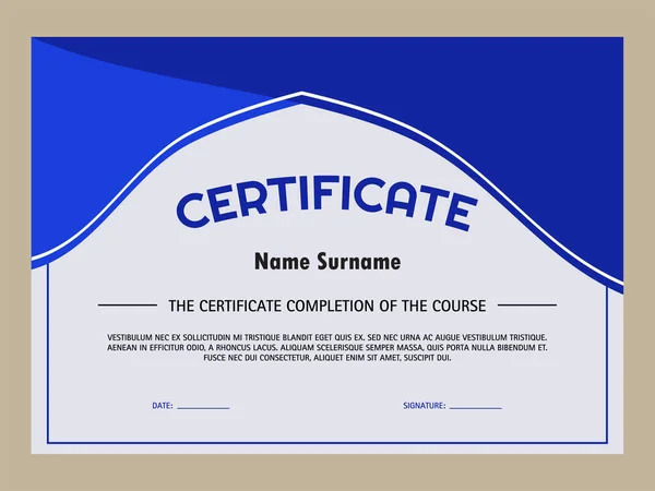 评估证书模板 具有豪华和现代行程图的证书边界模板 文凭矢量模板 — 图库矢量图片