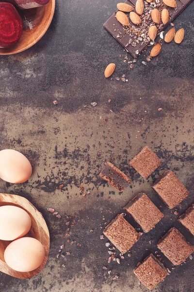 Brownies de chocolate de beterraba — Fotografia de Stock