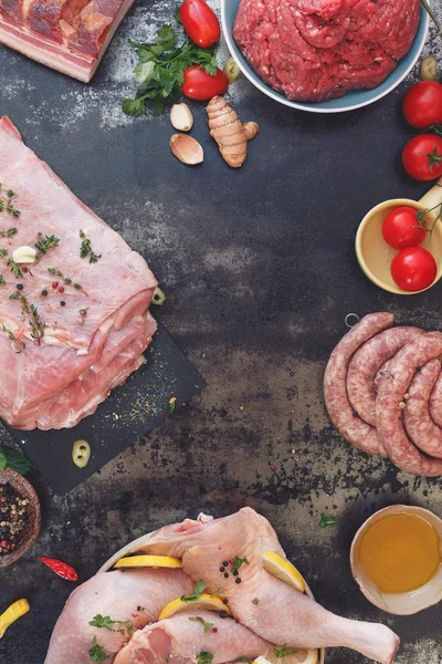 Surtido de carne cruda —  Fotos de Stock