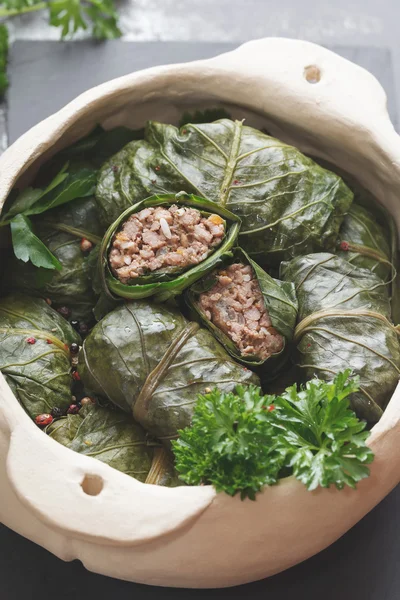 Collard greens rolls, close up — Stock Image Collard greens rolls, close up Stock Photo