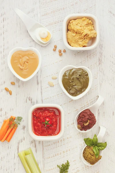 Diferentes tipos de salsas de salsa — Foto de Stock